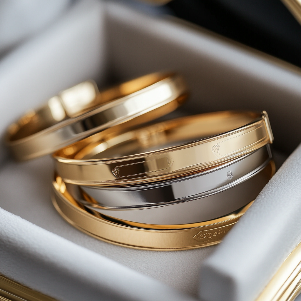 Authentic Gold and Sliver Braclet Set