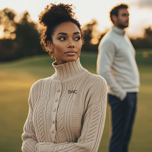 Softlife Wives Club Luxury Cotton Golf Polo Sweater w SWC Logo